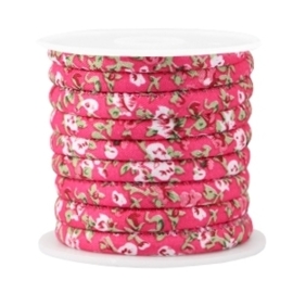 20 cm Trendy gestikt koord 6x4mm Hot pink