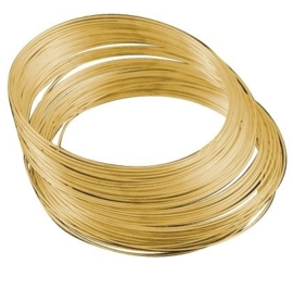Memory Wire voor armbanden 55 mm goudkleur 40 wendingen 1mm