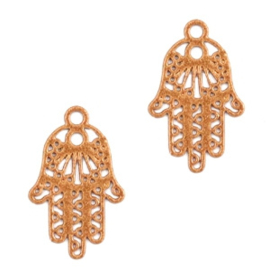 3 x Hangers Bohemian Hamsa hand van Fatima met oog Sierra Brown ca.17x11