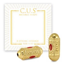 1 xC.U.S® sieraden message beads "positive energy and courage" Gold-red
