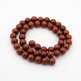 10 x  edelsteen kraal van Red jasper 12mm gat: 1mm