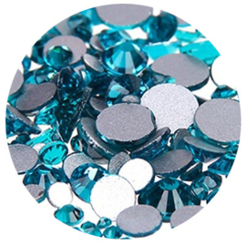 2 x  Swarovski plat strass steentje 5mm Turquoise