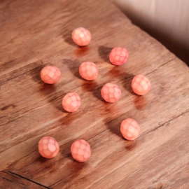 10 x matte glaskraal facet DQ Coral 8 mm gat 1mm