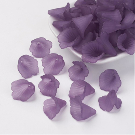 10 x prachtige acryl bloem kelk 20 x 20 x 2mm gat: 1,5mm  purple
