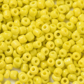 20 gram rocailles Seed Beads 6/0  4mm gat: 1,5mm Opaque Yellow