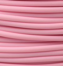 100 cm hol Rubber DQ koord 4mm per meter geknipt zacht roze