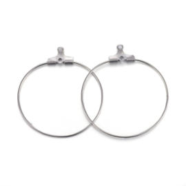 2 x   RVS 304 metalen creolen 31 x 34 x 1,5mm oogje 1mm