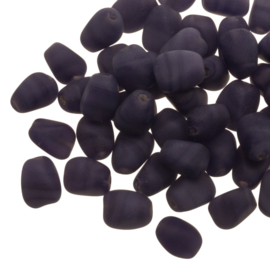 5 x Glaskralen Pebble Mat Dark Blue