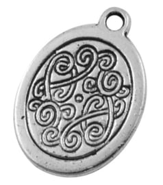 2 x Tibetaans zilveren bedel met Keltisch symbool tribal