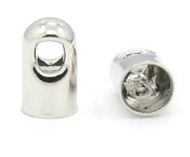 6 x eindkapje Platinumkleur  7 x 4mm Ø 3,5mm oogje: 2mm