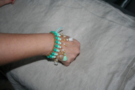 Armband in turquoise, wit en goud ♥