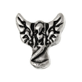 2 x Floating Charms Angel Antiek Zilver 8x7 mm