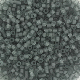 c.a. 5 gram Miyuki delica's 11/0 - Grey Transparant matte