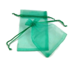 c.a. 50 x organza zakjes 10 x 15 cm Smaragd Groen