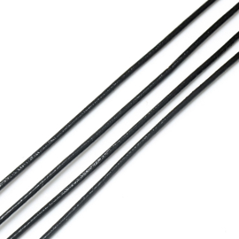 50 cm DQ leer - runderleer 3mm dik kleur zwart