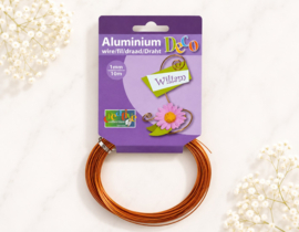 1 rol Vaessen Creative aluminiumdraad 1 mm × 10 meter – Saffron Orange (Nikkelvrij)