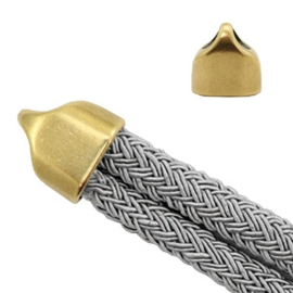 Per stuk Eindkapjes DQ metaal (Ø10x5mm) Antiek brons (Nikkelvrij)