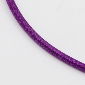 Prachtig zijden koord 3,2mm diameter, lengte c.a. 43cm incl. verlengketting  paars