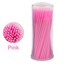 100 x micro borstel brushes regular Lijmapplicator: kleur roze