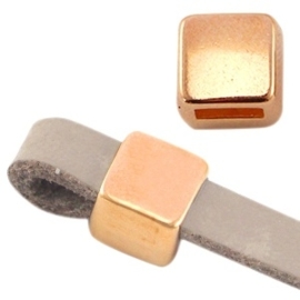 DQ metaal schuiver vierkant Ø5.2x4.2mm Rosé goud (nikkelvrij)