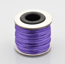 Rol met 10 meter satijn koord Nylon Marcramé koord 2mm kleur Mauve