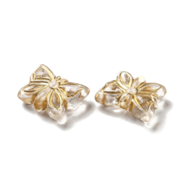 10 x Acryl kralen vlinder 15 x 11 mm – gat 1,8 mm – goudkleur