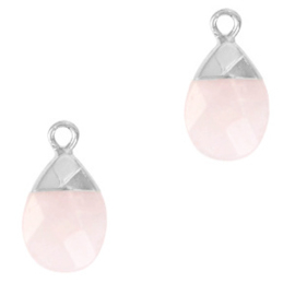 1 x Natuursteen hangers Icy pink-silver Light Amethyst