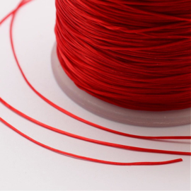 5 meter rond elastisch draad 0,2mm  rood