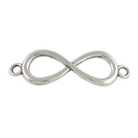 1x DQ Bedel 2 Ogen Infinity Antiek Zilver 13x39.5 mm