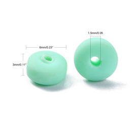 20 x Polymeer kralen rondellen 7mm Aquamarine