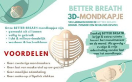 1 x  3-D masker beugel voor een betere ademhaling mondkapje