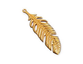1 x DQ metaal hanger veer 60 x 18mm Ø2mm goud kleur (Nikkelvrij)