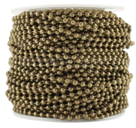 50 cm DQ Metaal Ball Chain ketting dikte 1,5 mm Geel koper kleur (Nikkelvrij)