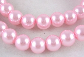 20 x Glasparel kleur Pink 12mm, gat 1mm