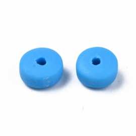 20 x Polymeer kralen rondellen 7mm mix Deep Sky Blue