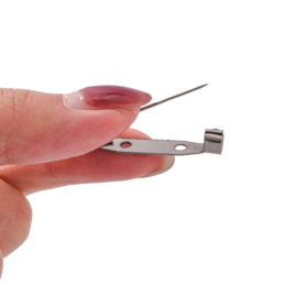 10 x Metalen broche spelden 30 x 5 x 6mm 2 gaten Hematiet kleur