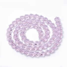 2 x Bloem facet crystal glas kralen 13 x 13,5 x 8,5mm gat: 1mm Plum Blossem Pearl Pink