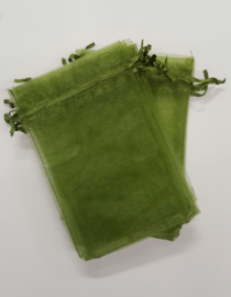 c.a. 100 x lime groene organza zakjes 10 x 15 cm