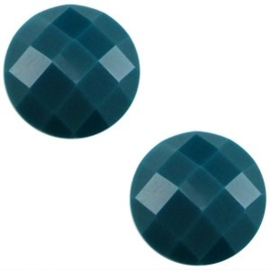 2 x Basic cabochon 10mm Deep emerald blue zircon