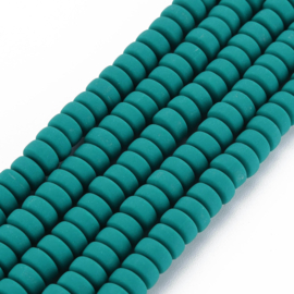 20 x Polymeer kralen rondellen 7mm Teal