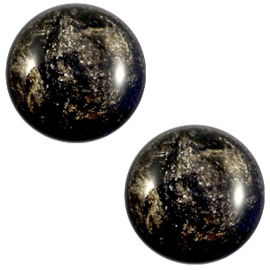 1 x 12 mm classic cabochon Polaris Elements Stardust Jet black