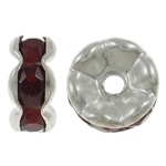 50 x Verzilverde Kristal Rondellen 7 mm Bordeaux Rood