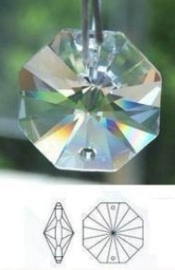 Snoer met schitterende kroonluchter octagon kristal kralen 14mm (Keuze in aantallen)
