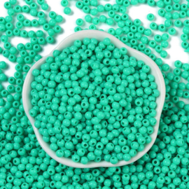 20 gram Acryl rocailles 4 x 3,5 mm – gat 1,6 mm – Turquoise