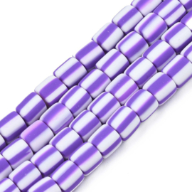 20 x handgemaakte polymeer klei kralen medium purple 6,5 x 6mm gat: 1,2mm column