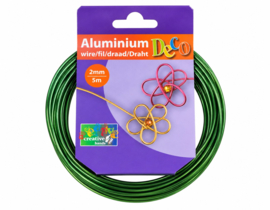 1 x Vaessen Creative aluminiumdraad 2 mm x 5 meter – Dark Green (Nikkelvrij)