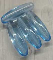 10 Stuks doorzichtige blauwe glaskralen 24mm gat 1 mm