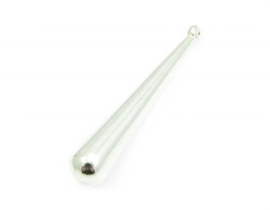 1 x DQ metaal hanger pegel zilver kleur ca. 42 x 6mm Ø1,5mm (Nikkelvrij)