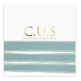 1 x C.U.S® Sieraden lint Shimmery mosaic blue ca. 70x1.2cm