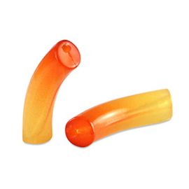 5 x Acryl kralen tube Orange ca. 33x8mm (gat Ø1.7mm)